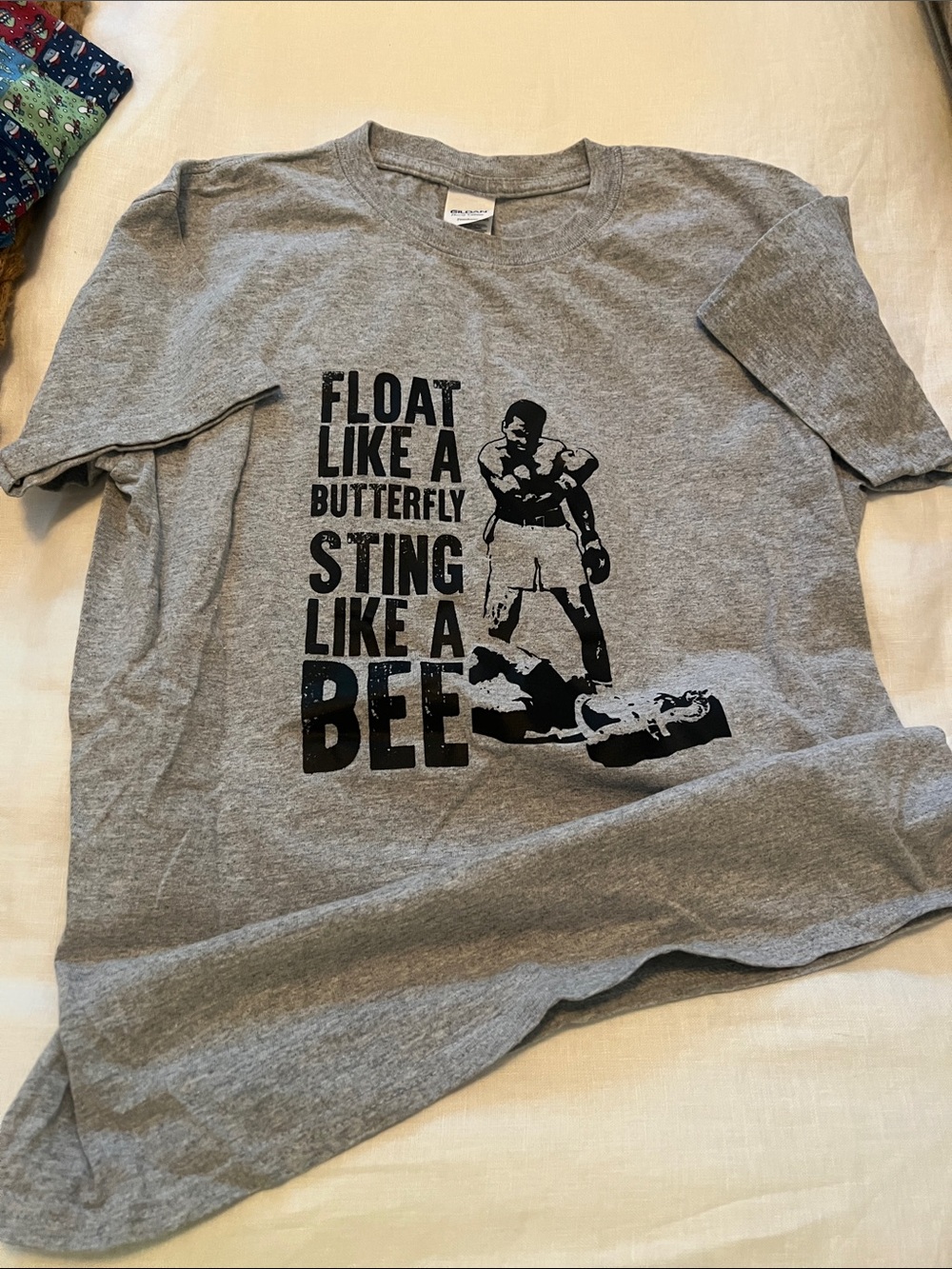 Gildan Gray Graphic Tee - 'Float Like a Butterfly'